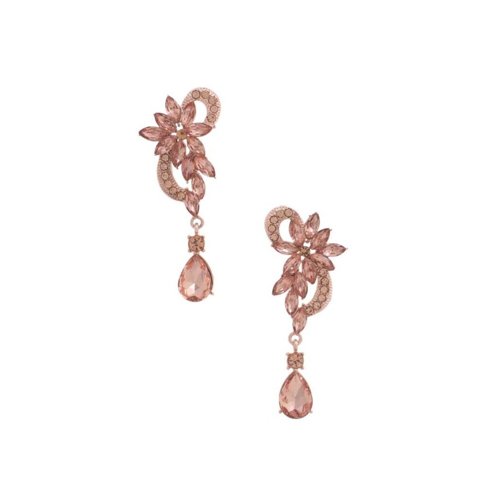 Flower Rhinestone Dangle Earring - Picture 2 of 5